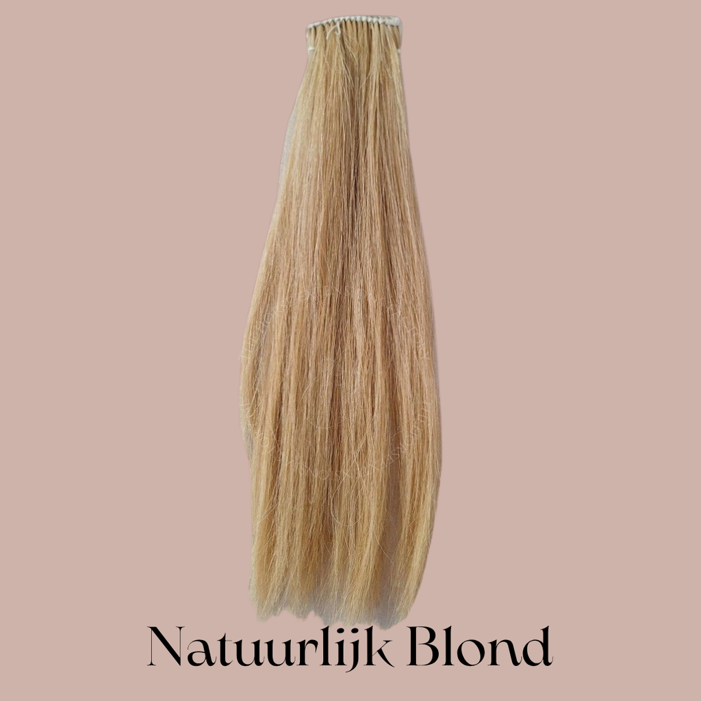 Maantop Clip-in van maanhaar in kleur 4. Natuurlijk blond