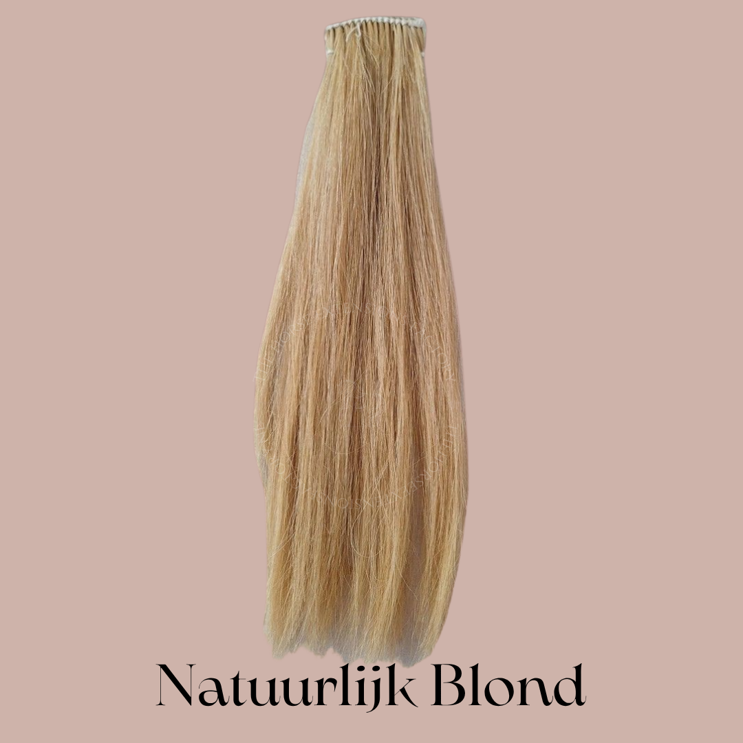 Maantop Clip-in van maanhaar in kleur 4. Natuurlijk blond