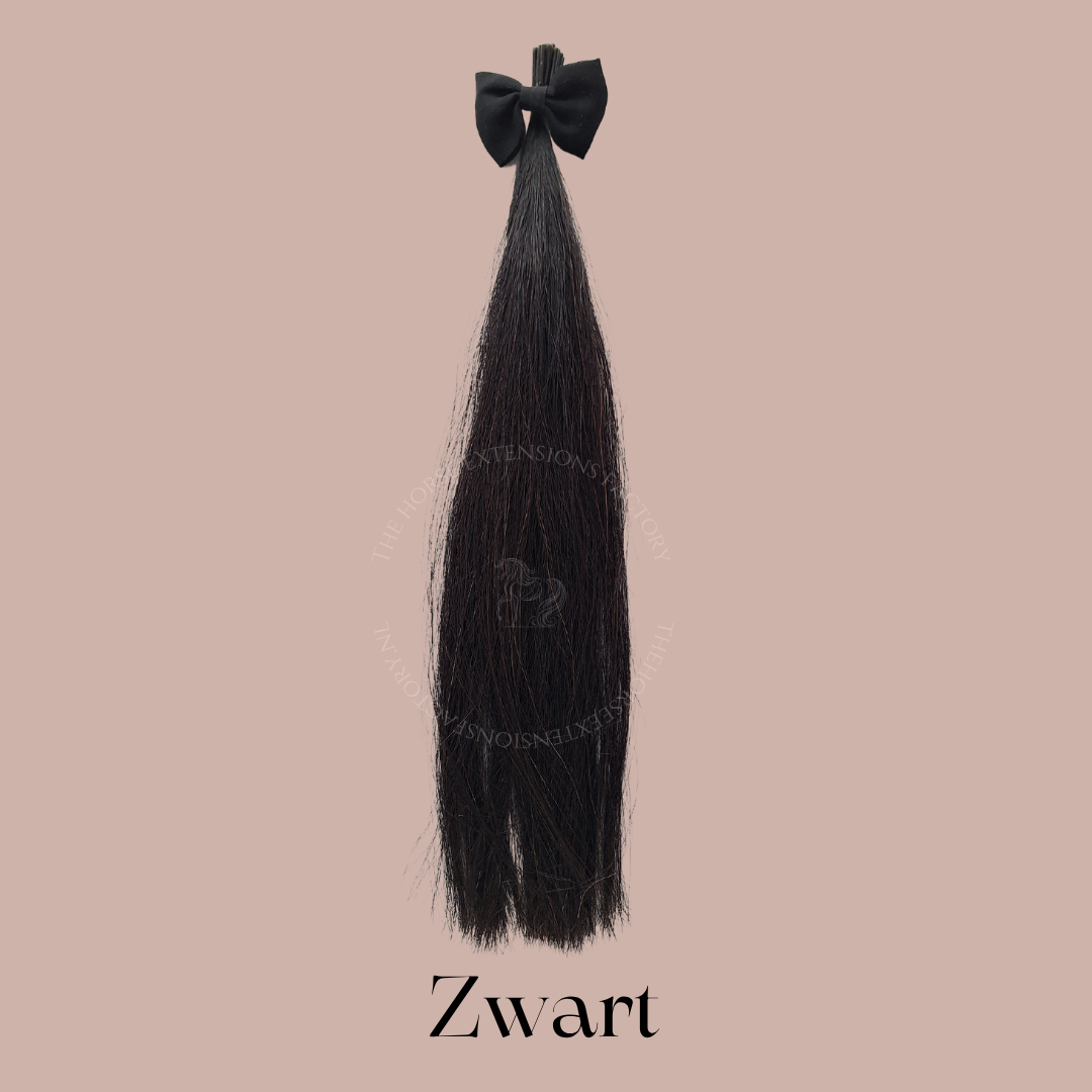 DIY Paarden I-Tip Extensions Manen in kleur Zwart